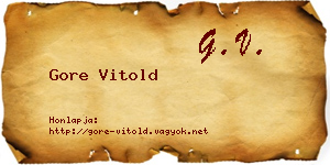 Gore Vitold névjegykártya